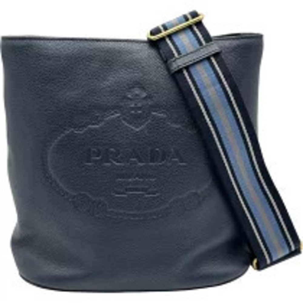 Prada Shoulder Bag Blue Leather